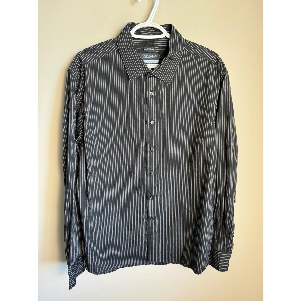 Awearness Kenneth Cole Mens Striped Chillflex Slim Fit XL Business Office Sleek